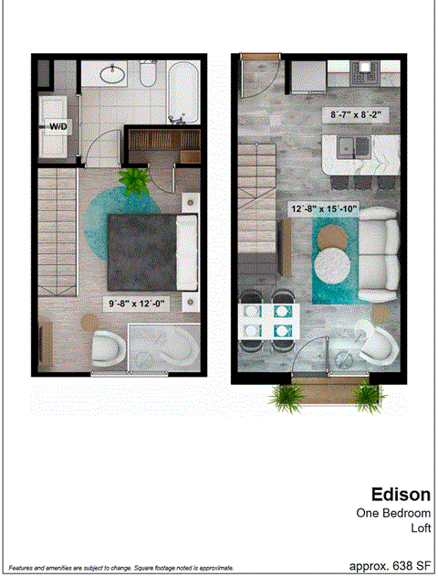 a floor plan of a one bedroom apartment with a bathroom and a terrace